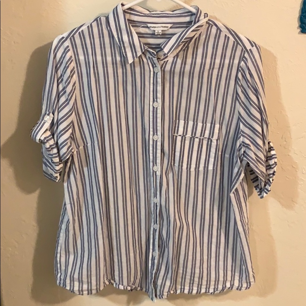 Short sleeve button up blouse